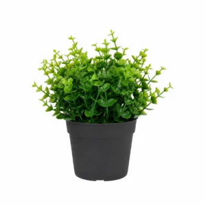 Flowerexchange Artificial Green Shrub Plant in Black Pot